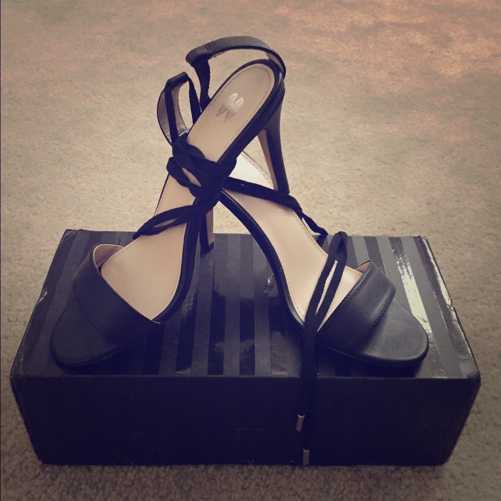 Victoria's Secret Black Strappy High Heel Sandals